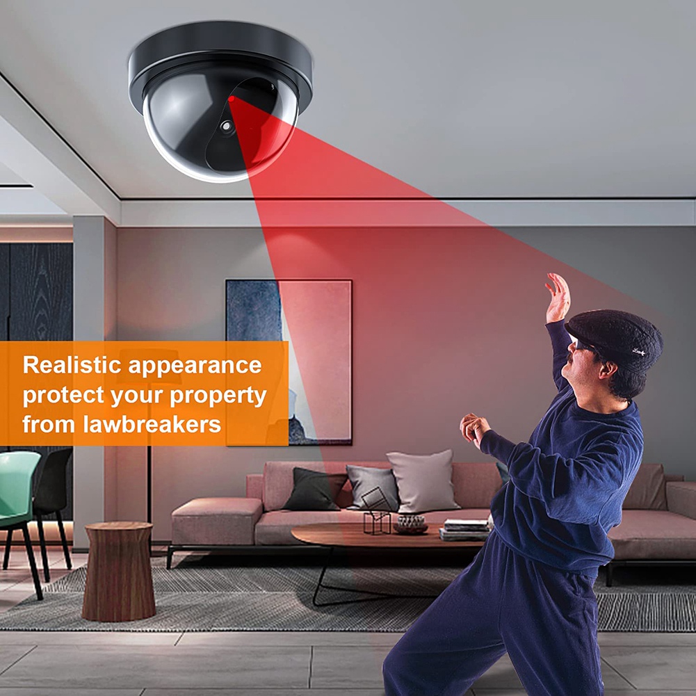 Home Security Systems With Cameras - Dummy Security Camera,Fake Camera With Red