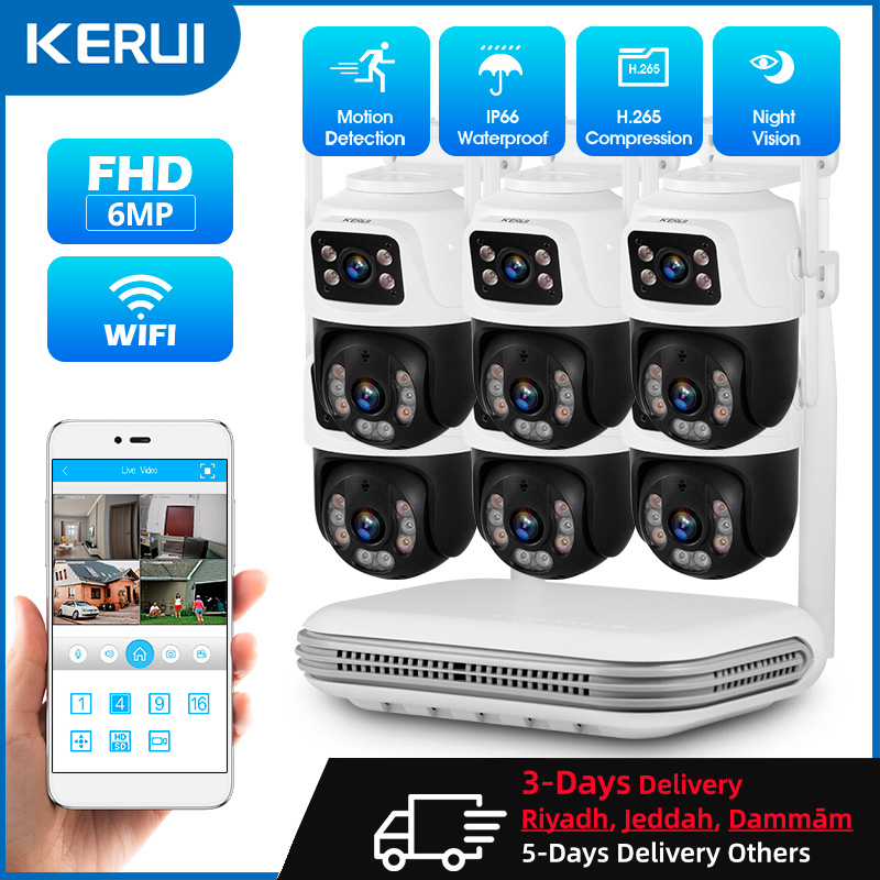 Home Security Wireless Camera - KERUI Waterproof 6MP HD Wireless Dual