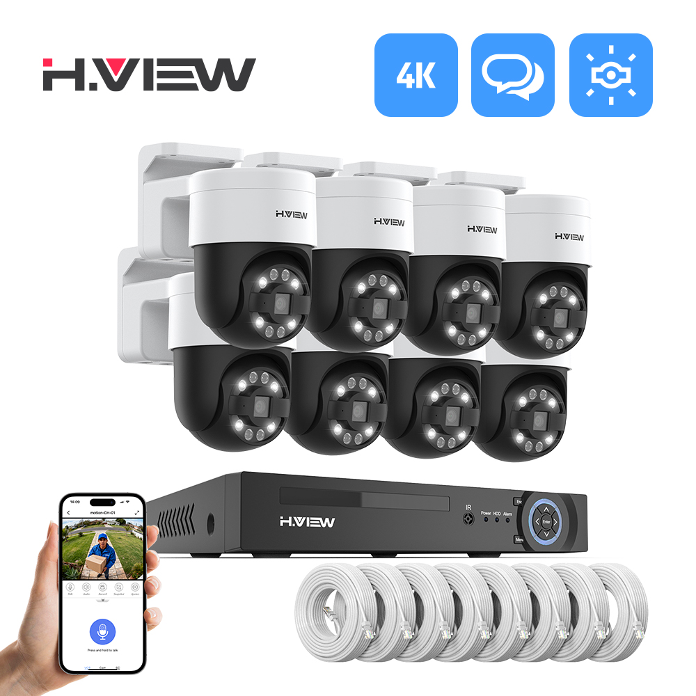 H.view 8Ch 4K 5MP 8MP Cctv Sec - огляд і ціна Home Security Systems With Cameras