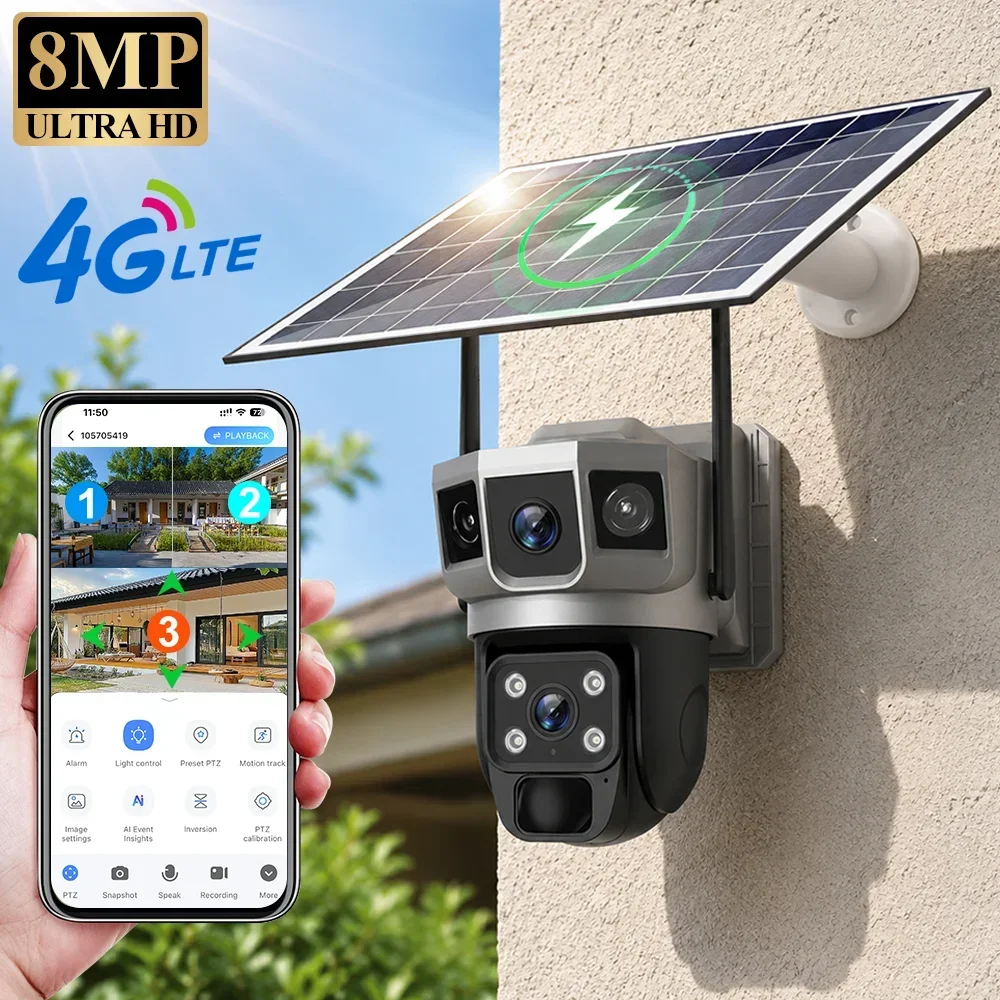 V380 4K 3 Screens 4G Camera So - огляд і ціна Home Security Technician