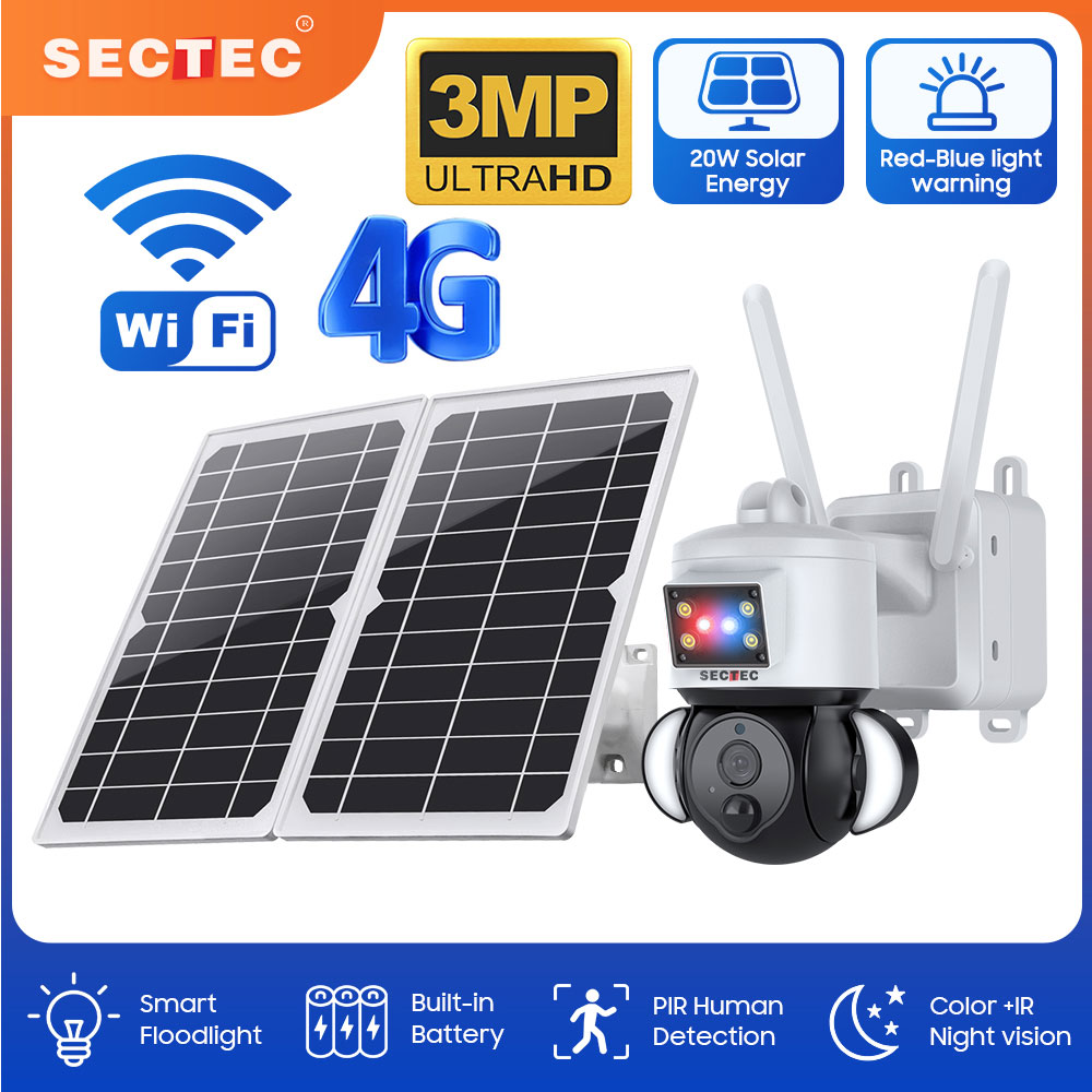 SECTEC 20W Solar Battery Red B - огляд і ціна Home Security Flood Lights